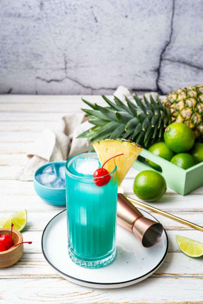 Tropical Blue Lagoon Cocktail Recipe featured image below
