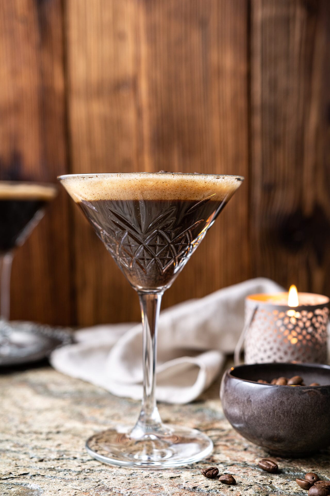 Espresso Martini recipe glass side shot