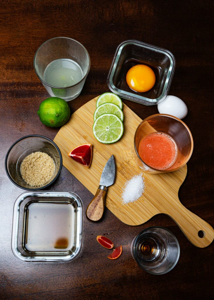 Paloma Sour Cocktail featured image above ingredients