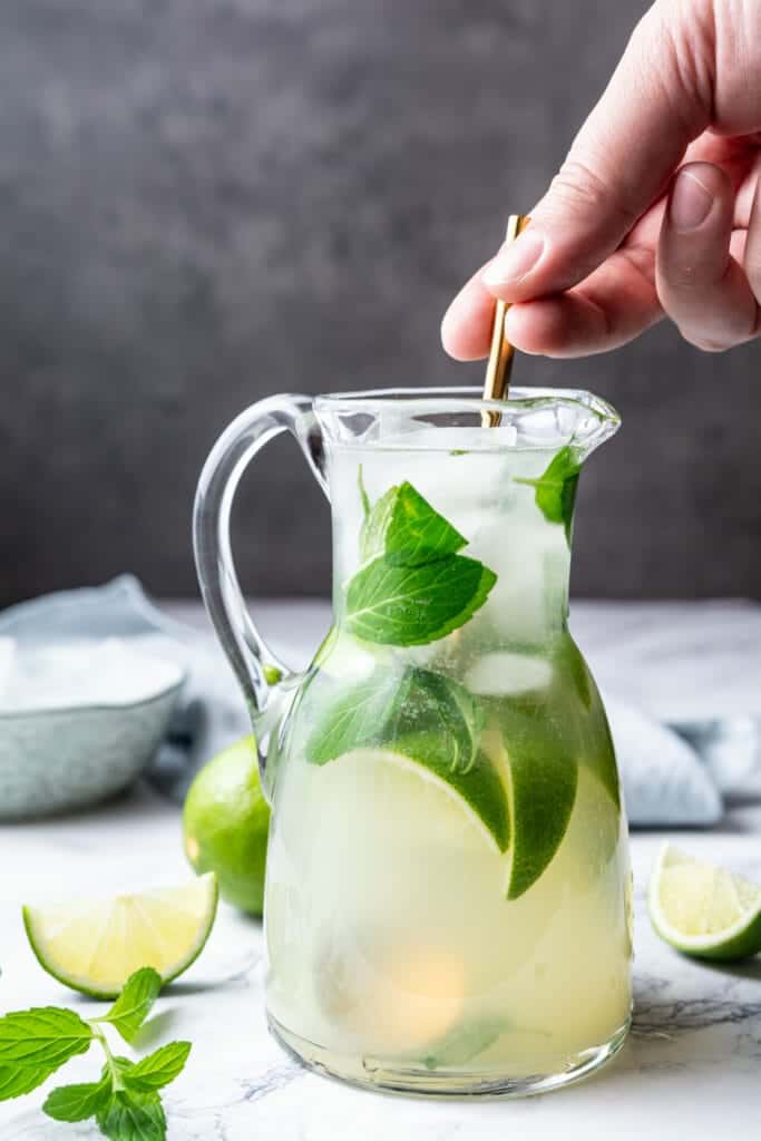 Easy Mojito Pitcher Recipe front shot steps